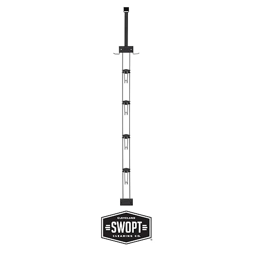 SWOPT Garage Kit — Includes 48” and 60” Wooden Handles, Smooth Surface Push Broom, Multi-Surface Push Broom, Angle Broom, Deck Brush, Floor Squeegee, and Organizer — Covers All Outdoor Cleaning Needs
