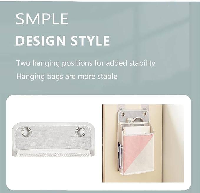 2pcs Wall Hanging Storage Organizer Bag, Hanging baskets with pockets for Wall organizing, Storage Hanging Bag for Bedroom, Dormitory, Study Room, Bathroom (Pink/white)-NeatNest