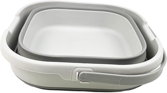 SAMMART 9.5L (2.5 Gallon) Collapsible Rectangular Handy Basket/Bucket (Grey)-NeatNest
