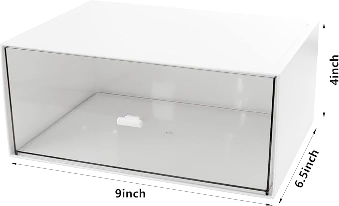 Desk Drawer Organizer, Stackable Storage Drawers, Plastic White Desk Organizers Great for Makeup Storage Bathroom Organization Accessories Etc - Large 1 Drawers (White)-NeatNest