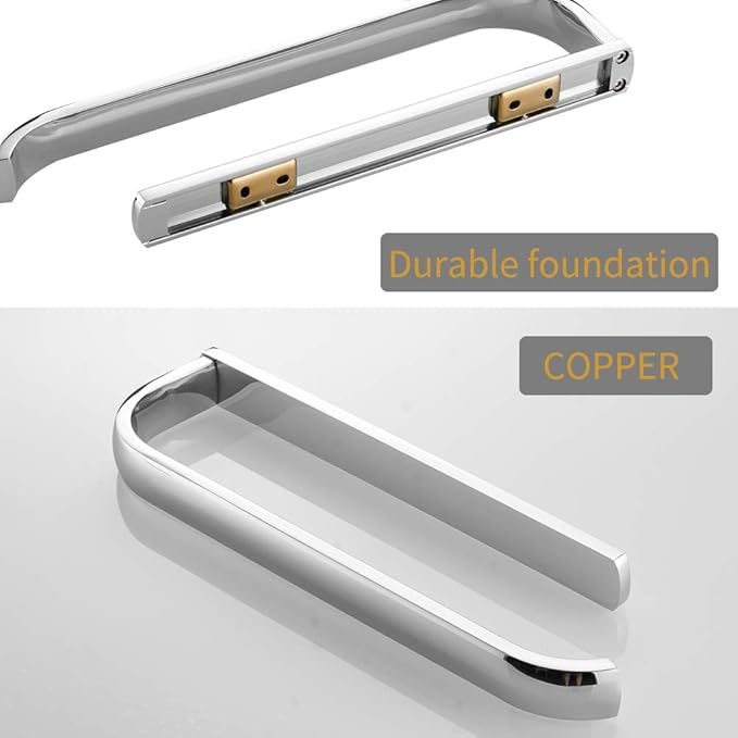 BESy Brass Hand Towel Bar for Bathroom Polished Chrome Bathroom Accessories Fixtures, Rustproof Wall Mounted Towel Rack Hanger, 12 Inch-NeatNest