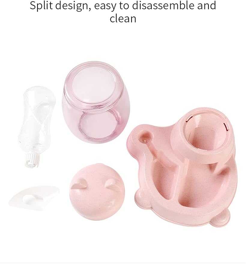 Automatic Cat & Dog Feeder Set, Self-Dispensing Food & Water Dispenser, Large Capacity (Pink)-NeatNest