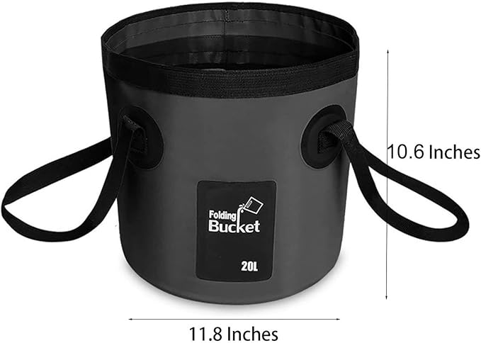 BANCHELLE Collapsible Bucket Water Container Portable Folding Camp Wash Basin for Outdoor Traveling Hiking Fishing Car Washing Gardening Camping (Black, 20L)-NeatNest