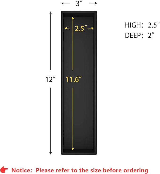 Black Bamboo Drawer Organizer - Silverware&Utensil Holder Organizer for Kitchen Drawers, Multi-Use Drawer Dividers Boxes for Bathroom Counter,Cabinet, Garage, Office Desk, Makeup, Jewelry (12"3"2.5")-NeatNest