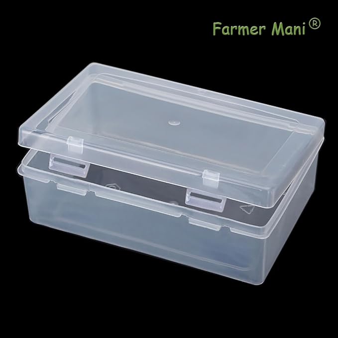 2 Pack Rectangle Small Storage Containers Box 6.5 x 4.17 x 2.28 inch, Clear Plastic Storage Containers Box for Collecting Small Items, Beads, Game Pieces, Business Cards, Crafts Accessories-NeatNest