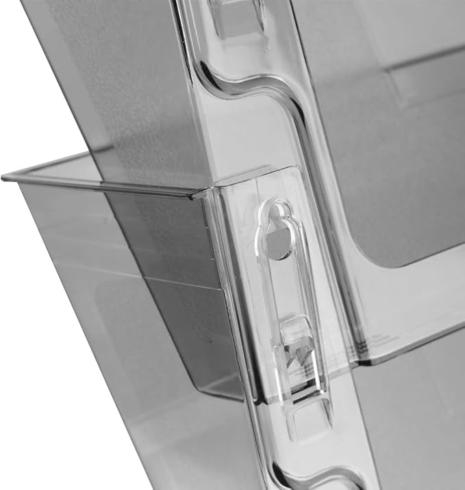 Acrimet Wall Mount Pocket File Organizer Holder Modular Letter Size A4 Plastic (Hangers Included) (Smoke Color) (2 Pack)