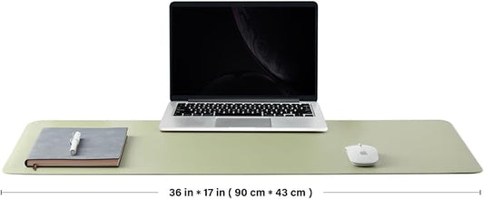 Cork Desk Mat - Dual-Sided Desk Pad for Office and Home - Desk Organization and Accessories - Ideal for Large Mouse Pad and Desk Mats on Top of Desks(Light Green,36"x 17")-NeatNest