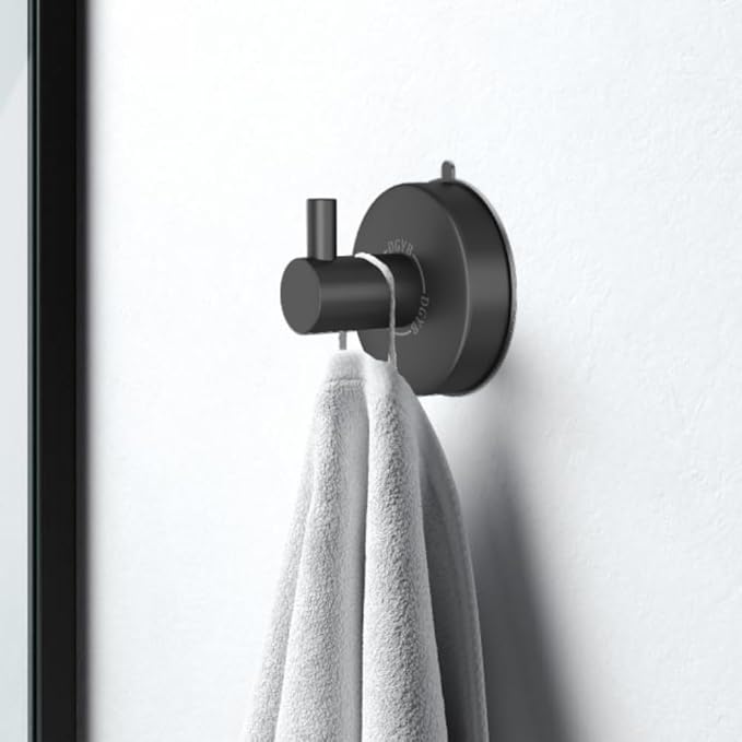 DGYB Suction Cup Hooks - Set of 2 Towel Hooks for Bathrooms - SUS 304 Stainless Steel - Grey - 15 Lb Capacity-NeatNest