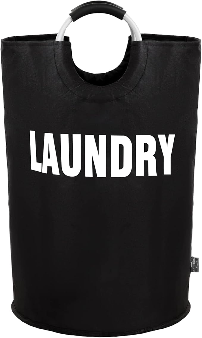 DOKEHOM 160L XX-Large Laundry Basket (7 Colors), Collapsible Laundry Bag, Foldable Laundry Hamper, Folding Washing Bin (Black, XXL)-NeatNest