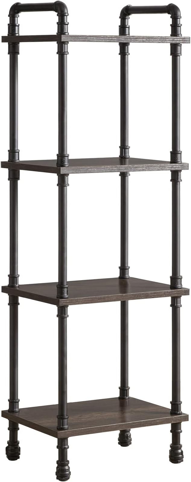 IBUYKE Industrial Pipe Ladder Shelf,4-Tier Vintage Style Book Shelf,Free Standing Units,Display Rack and Storage Organizer for Living Room,Bedroom,Kitchen,Black Grey UTMJ404G