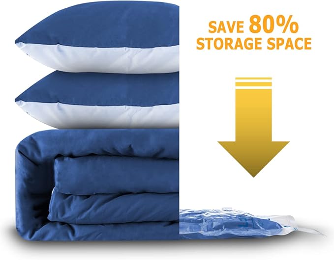 Vacuum Storage Bags 8 Combo (3 Jumbo/3Large/2 Medium), Space Saver Sealer Bags,Plastic Packaging Bags, Airtight Compression Bags for Clothes, Pillows, Comforters, Blankets, Bedding-NeatNest