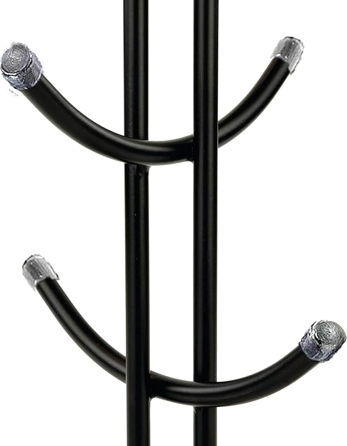 FitWell Mugs Holder, Mug Tree, Coffee Mug Holder, Coffee Mug Tree, Mug Organizer for Cabinet, Mug Holder Stand, Coffee & Tea Cup Storage Rack (Black, 8 Mugs Holder (17.5"H))-NeatNest