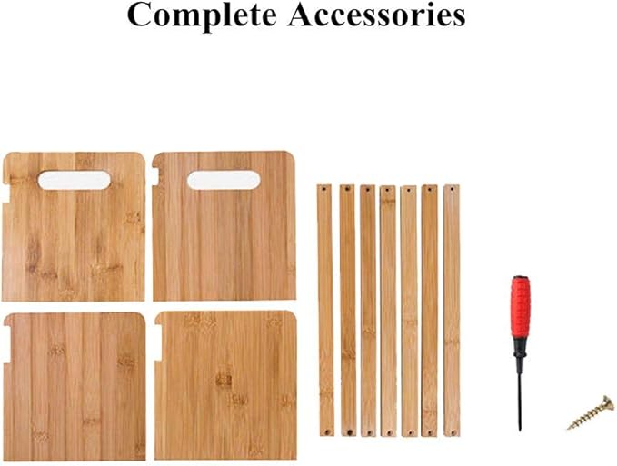 Bamboo Desktop Bookshelf Adjustable Storage Organizer Display Shelf Rack,Countertop Platforms, Book Stands Shelves-NeatNest