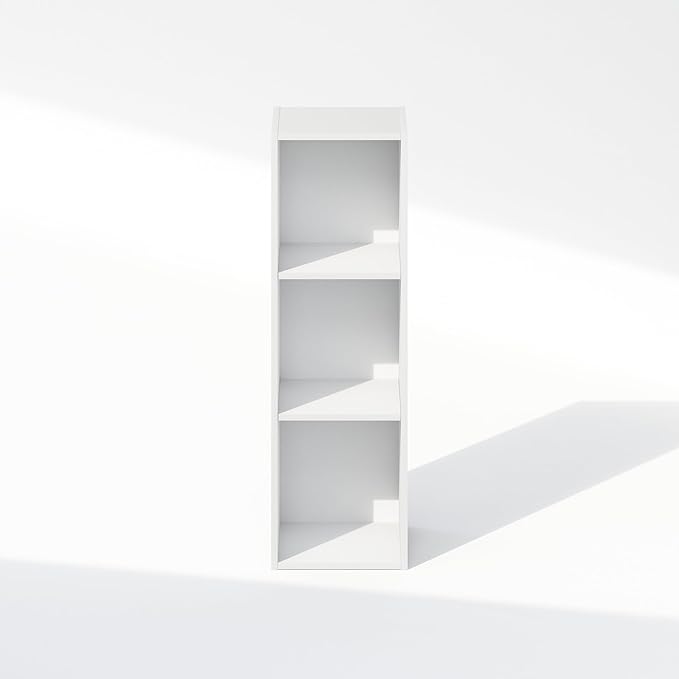Furinno Reed 3-Tier Multipurpose Closet Storage Organizer Shelf, 10-Inch Width, White-NeatNest