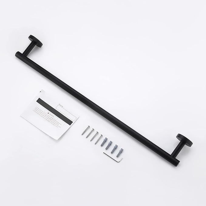 KES 21.3 Inches Matte Black Towel Bar for Bathroom Kitchen Hand Towel Holder Dish Cloths Hanger Towel Rack SUS304 Stainless Steel RUSTPROOF Wall Mount, Total Length 23.6 Inch, A2000S60-BK