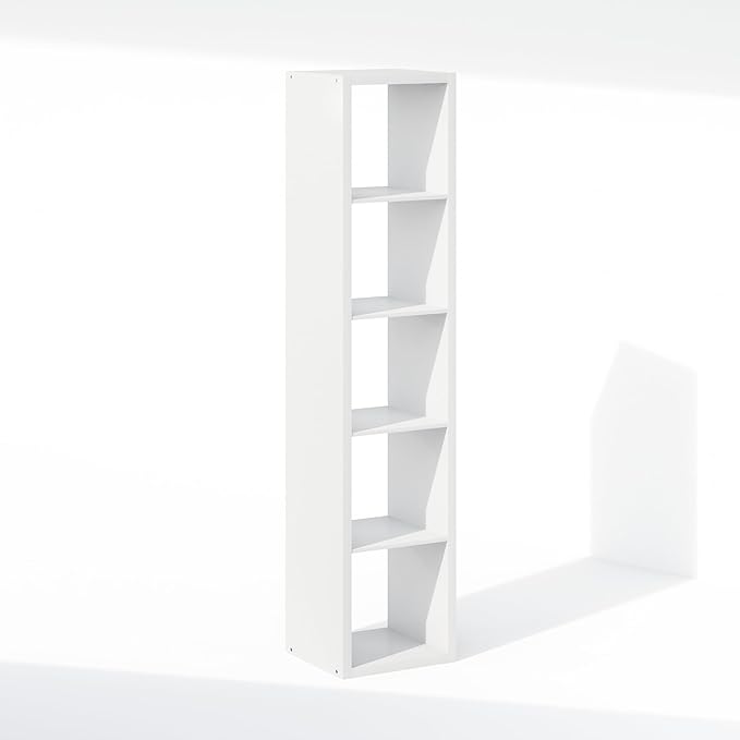 Furinno Cubic Open Back Multipurpose Clothing & Closet Storage Organizer Shelf, 5-Cube, White