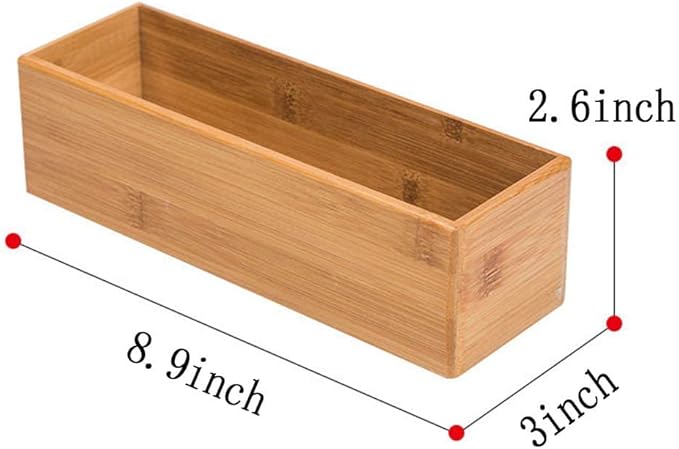 Bamboo Drawer Organizer - Kitchen Utensil Organizer Silverware Tray Cutlery Holder,Office Desk Supplies and Accessories (8.9x3x2.6 inch)-NeatNest