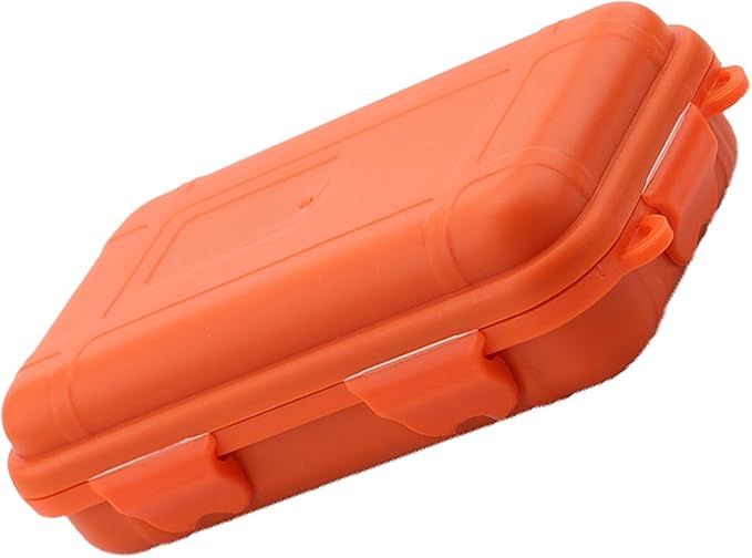 FILFEEL Outdoor Plastic Shockproof Box Airtight Survival Case Container Storage Carry Box Small (L-Orange)-NeatNest