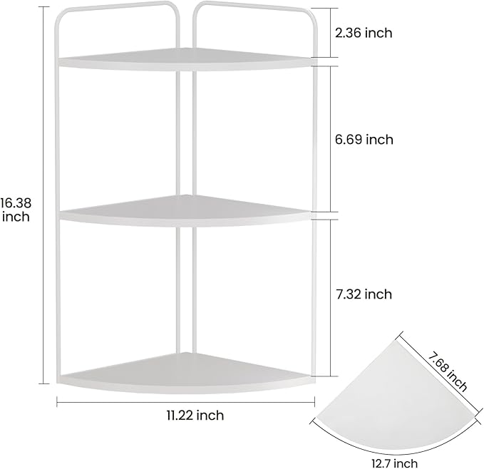 Bathroom Counter Organizer,Countertop Organizer,Vanity Organizers,Bathroom Storage,Bathroom Sink Caddy,Counter Shelf,Corner Counter,Corner Shelves(White)-NeatNest