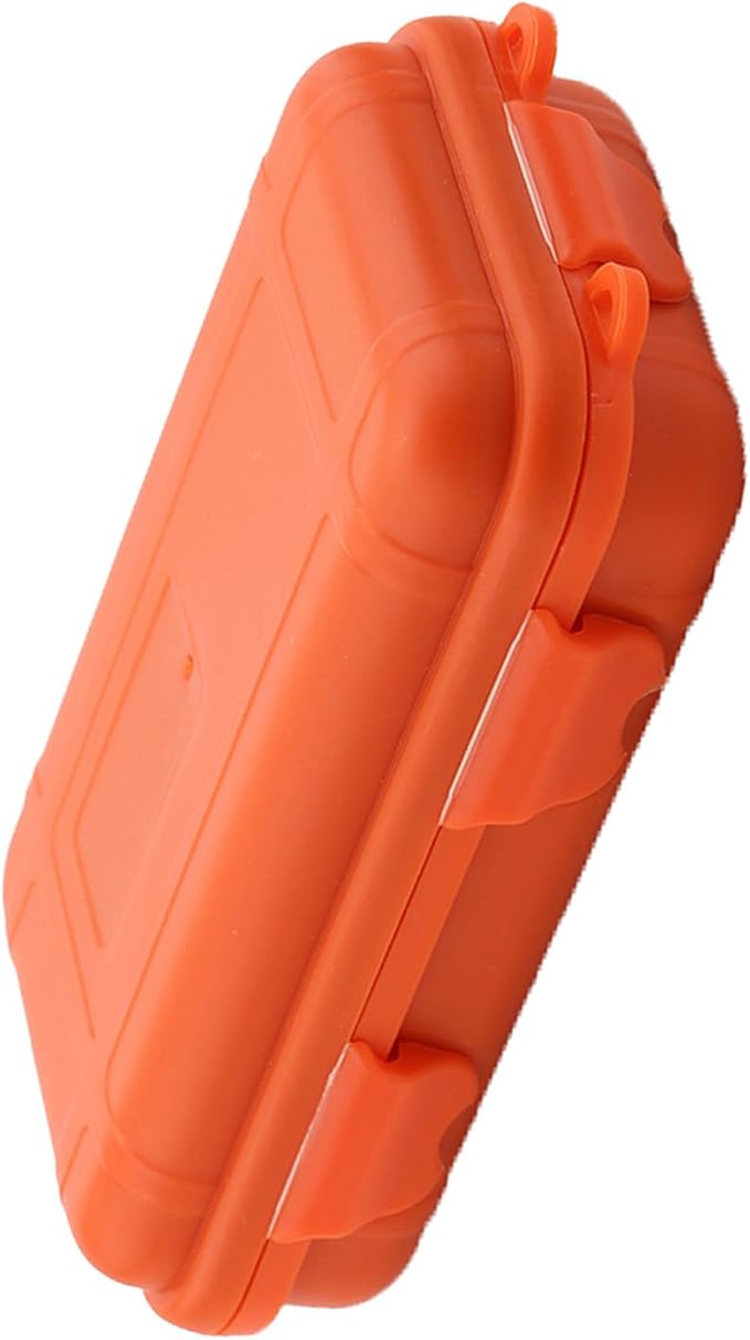 FILFEEL Outdoor Plastic Shockproof Box Airtight Survival Case Container Storage Carry Box Small (L-Orange)-NeatNest