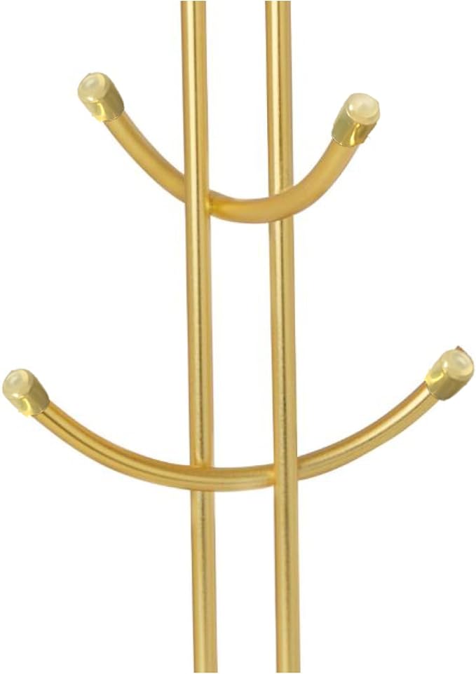FitWell Mugs Holder, Mug Tree, Coffee Mug Holder, Coffee Mug Tree, Mug Organizer for Cabinet, Mug Holder Stand, Coffee & Tea Cup Storage Rack (Gold, 6 Mugs (15"H))-NeatNest