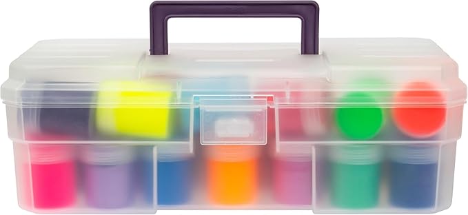 Akro-Mils 12-Inch ProBox Plastic Art Supply, Hobby or Craft Storage Toolbox, Model 09912CLPUR, (12-Inch x 5-1/2-Inch x 4-Inch), Clear-NeatNest