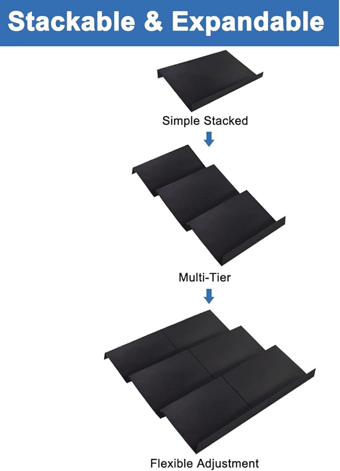 Expandable Spice Drawer Rack Organizer Insert for Kitchen Cabinet - Multi Tier Adjustable Spice Storage Shelf for Seasoning and Jar, Pack of 6-NeatNest