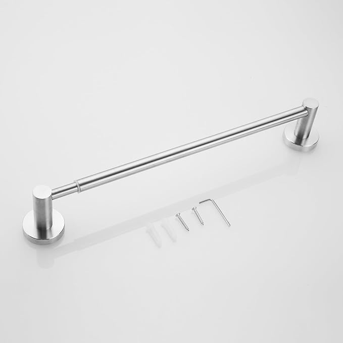 Adjustable Towel Racks Bathroom Towel Drying Rack Wall Mounted Expandable Towel bar 15.7-27.7 inches can be Extended Telescopic Towel bar (Brushed)