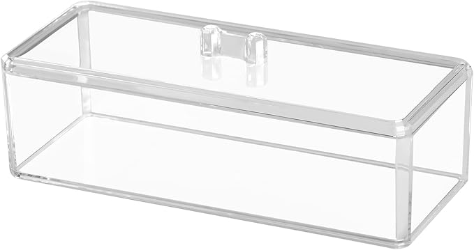 dedoot Plastic Drawer Organizer, Clear Acrylic Vanity Desk Storage and Organizer, Bathroom Display Storage Container with Lid for Jewelry, Small Items 9.17x3.7X3.46 Inch-NeatNest