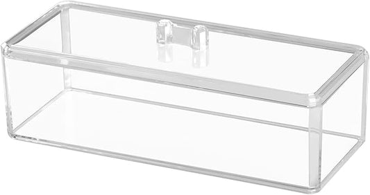 dedoot Plastic Drawer Organizer, Clear Acrylic Vanity Desk Storage and Organizer, Bathroom Display Storage Container with Lid for Jewelry, Small Items 9.17x3.7X3.46 Inch-NeatNest