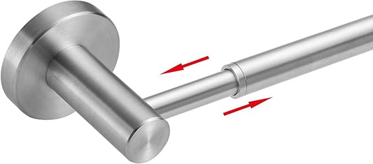 BESy Adjustable 15 to 26 Inch Single Bath Towel Bar for Bathroom SUS304 Stainless Steel Towel Holder, Wall Mount with Screws Hand Towel Bar Rod Hotel Style, Brushed Nickel-NeatNest