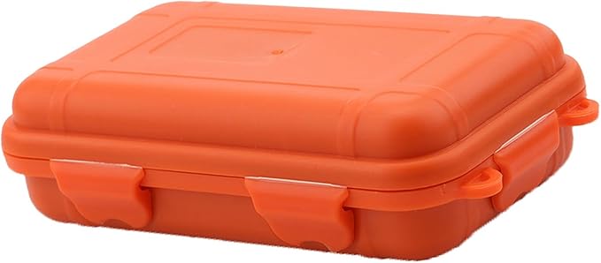 FILFEEL Outdoor Plastic Shockproof Box Airtight Survival Case Container Storage Carry Box Small (L-Orange)-NeatNest
