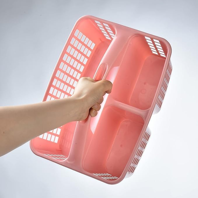 Portable Shower Caddy Basket,Convenient Cleaning Supplies Organizer with Compartments and Handle,Ideal for Bathroom, Bedroom, Kitchen, College Dorm,Garden,etc.pink-2 Pcs