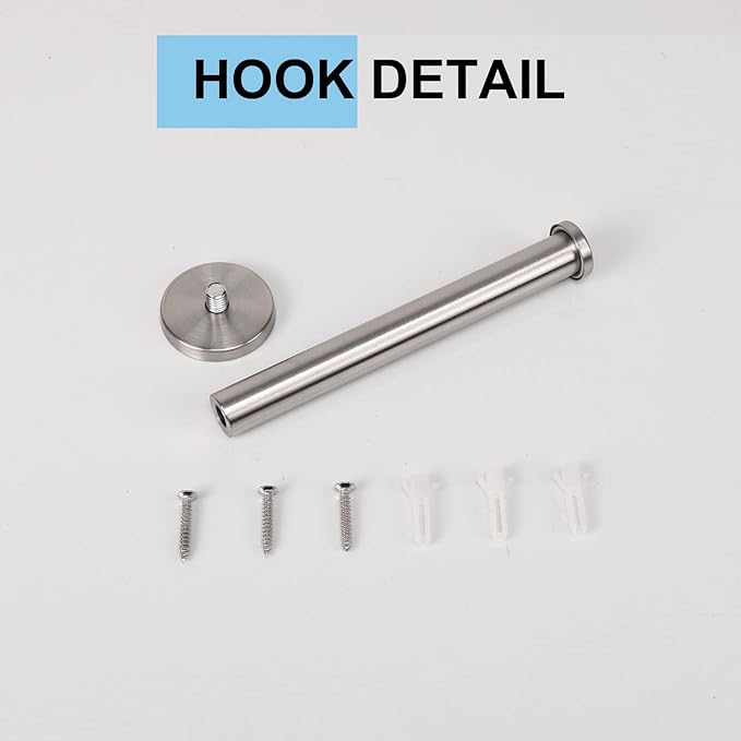 Bath Towel Hooks, 6 Pack Round Coat Hooks, Sturdy Wall Mounted Robe Hook, SUS 304 Stainless Steel Heavy Duty Clothes Hanger, Wall Hooks for Bathroom Bedroom Kitchen (6 in, Brushed)