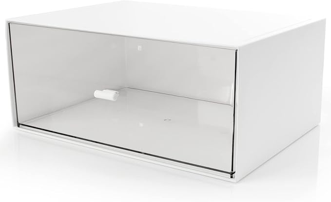 Desk Drawer Organizer, Stackable Storage Drawers, Plastic White Desk Organizers Great for Makeup Storage Bathroom Organization Accessories Etc - Large 1 Drawers (White)-NeatNest