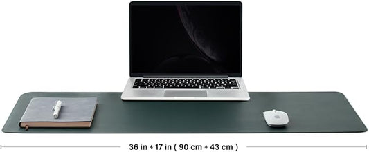 Cork Desk Mat - Dual-Sided Desk Pad for Office and Home - Desk Organization and Accessories - Ideal for Large Mouse Pad and Desk Mats on Top of Desks(Dark Green,90cmx 43cm)-NeatNest