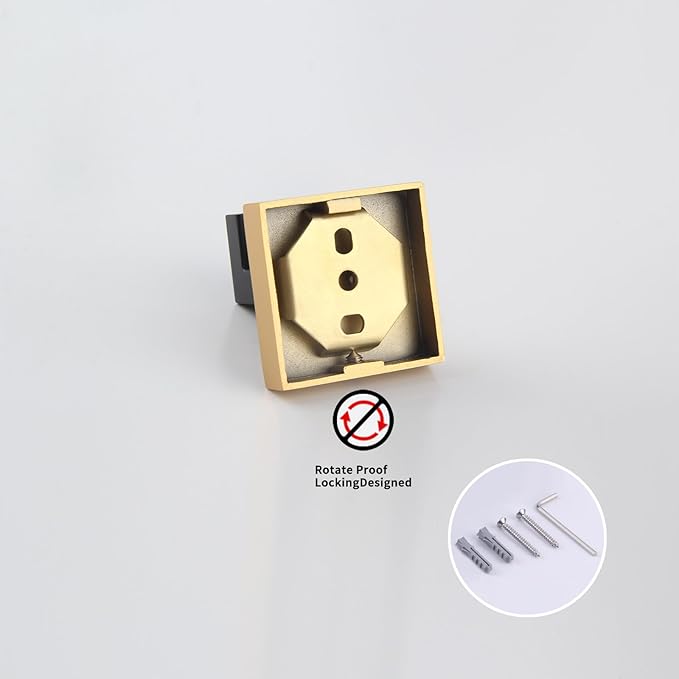 GERZWY Bath Single Coat Hook Stainless Steel Wall Mounted Robe Clothes Hook for Bathroom Modern Style (Black & Gold) FG1607-2BD