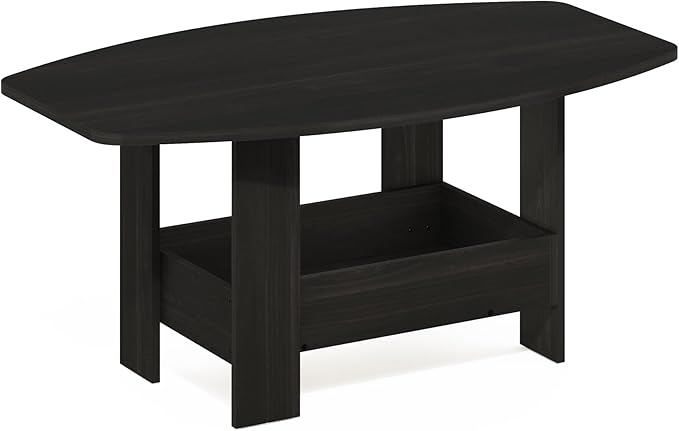 Furinno Simple Design Coffee Table with Storage Compartment, Espresso-NeatNest