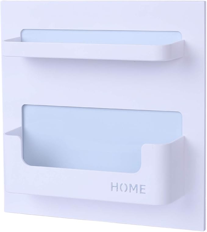 Bedside Shelf Bedroom Dorm Room Rack Organizer Storage -Use as Kid Student Wall Shelf to Organize Headphone,Remotes,Glass,Cellphones(Horizontal Type/White)-NeatNest