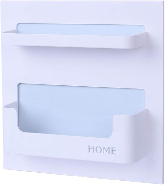 Bedside Shelf Bedroom Dorm Room Rack Organizer Storage -Use as Kid Student Wall Shelf to Organize Headphone,Remotes,Glass,Cellphones(Horizontal Type/White)-NeatNest