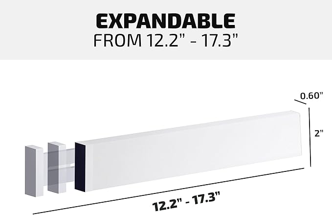 4 Pack Drawer Dividers Bamboo 2.6" High, 12.5"-17" Adjustable Drawer Organizers for Clothes, Expandable Dresser Separators in Bedroom/Bathroom/Kitchen/Office Organization and Storage (White)-NeatNest
