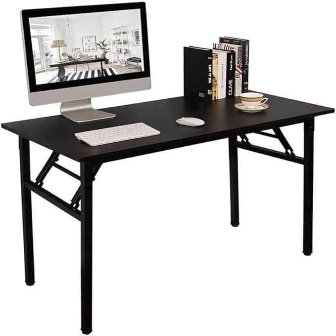DlandHome 47 inches Folding Table Computer Desk Portable Activity Conference Table Home Office Desk, Fully Assembled Black DND-ND5-120BB-NeatNest