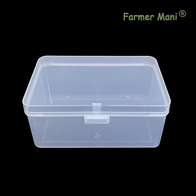 Clear Plastic Storage Case, 6.69 x 4.13 x 3.11 inch Rectangular Box Containers with Lid for Collecting Small Items, Beads, Game Pieces, Business Cards, Crafts Accessories-NeatNest