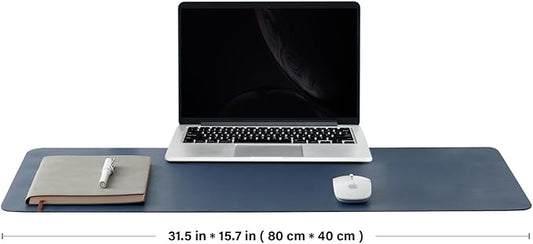 Cork Desk Mat - Dual-Sided Desk Pad for Office and Home - Desk Organization and Accessories - Ideal for Large Mouse Pad and Desk Mats on Top of Desks(Dark Blue,80cmx 40cm)-NeatNest