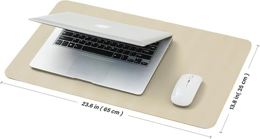 Cork Desk Mat - Small Dual-Sided Desk Pad for Office and Home - Desk Organization and Accessories - Ideal for Large Mouse Pad and Small Desk Mats on Top of Desks(Beige,23.6"x 13.8")-NeatNest