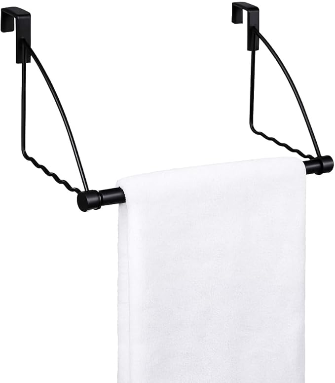 HOLDN’ STORAGE Over The Door Hanger - Door Rack Hangers for Clothes - Space Saving Designed for Bedroom & Bathroom - Ideal for Clothes & Towels - Drying Rack, Black