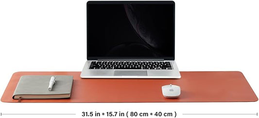 Cork Desk Mat - Dual-Sided Desk Pad for Office and Home - Desk Organization and Accessories - Ideal for Large Mouse Pad and Desk Mats on Top of Desks(Orange,80cmx 40cm)-NeatNest