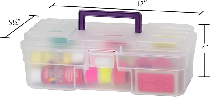 Akro-Mils 12-Inch ProBox Plastic Art Supply, Hobby or Craft Storage Toolbox, Model 09912CLPUR, (12-Inch x 5-1/2-Inch x 4-Inch), Clear-NeatNest