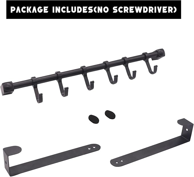 Over The Door Hooks Door Hanger, Moving 6-Hooks Over Door Coat Rack for Hanging, Aluminum Heavy Duty Door Organizer for Towel Robe Hat Bag, Behind Back of Door Bathroom (Black)