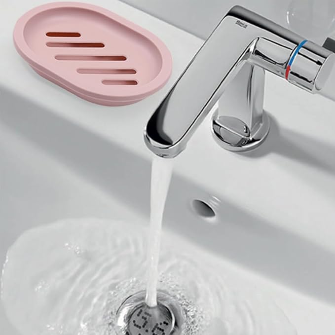 ELANE 4PCS Shower Soap Holder,Soap Dish with Drainage, Plastic Soap Box,Bar Soap Holder for Shower Bathroom Kitchen (Pink)-NeatNest